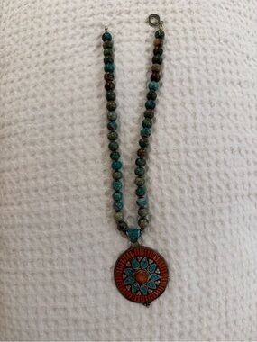 Bohemian Navajo Tribal pendant necklace